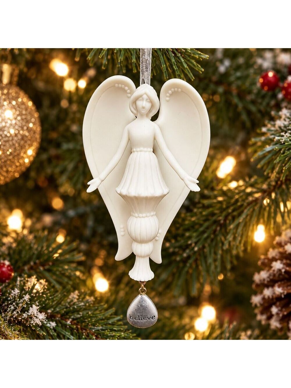 Vintage Angelica Seasons of Cannon Falls Believe Angel Ornament Original Box